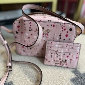 Kate Spade Twinkle Print Mini Camera Bag + Matching Card Case